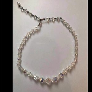 Vintage Aurora Borealis crystal chocker necklace
